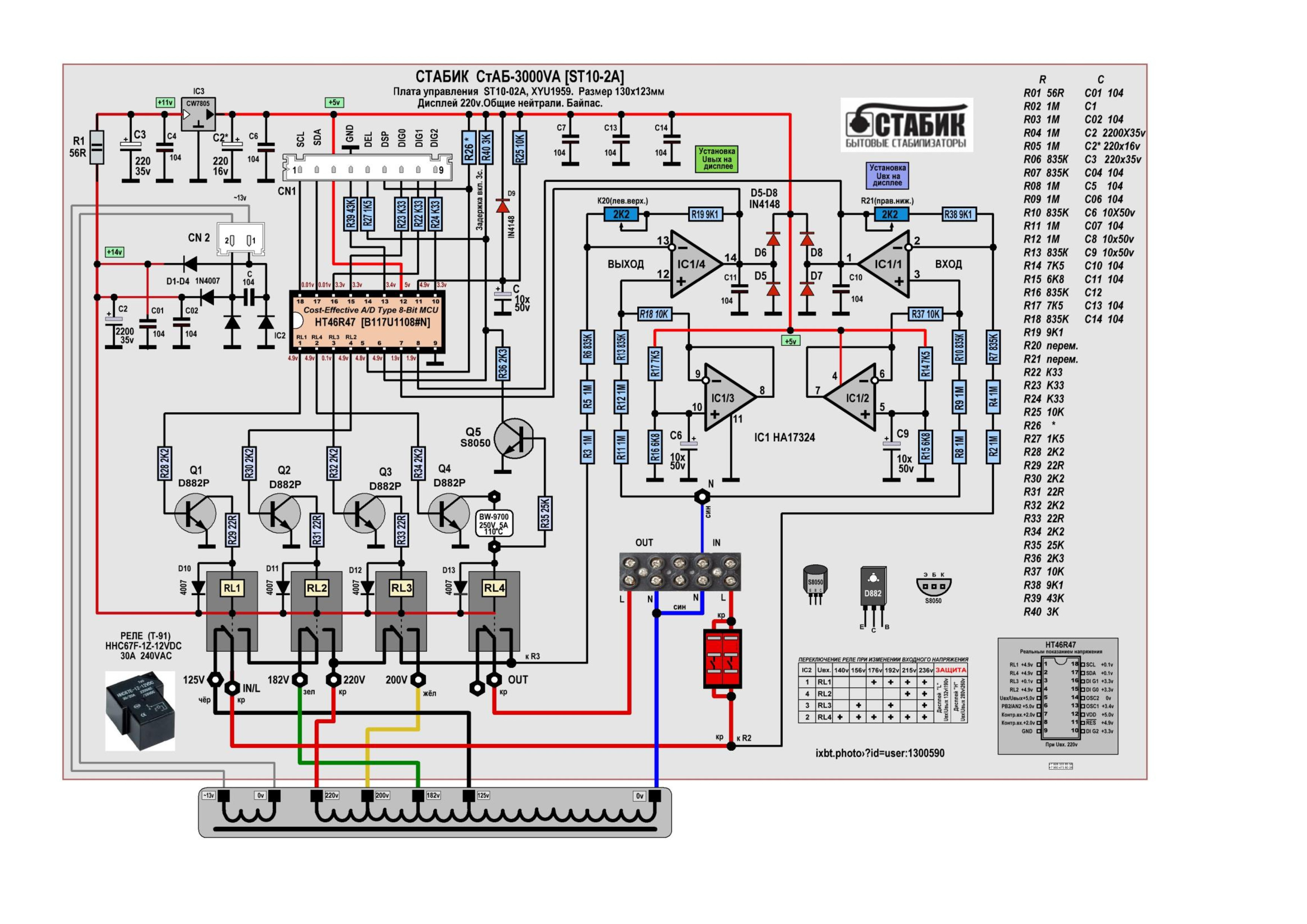 PC-TCR500ва AVR AC Автоматическая схема стабилизатора напряжения