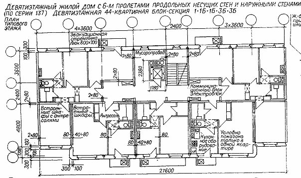 Схема фасада дома 137 серии