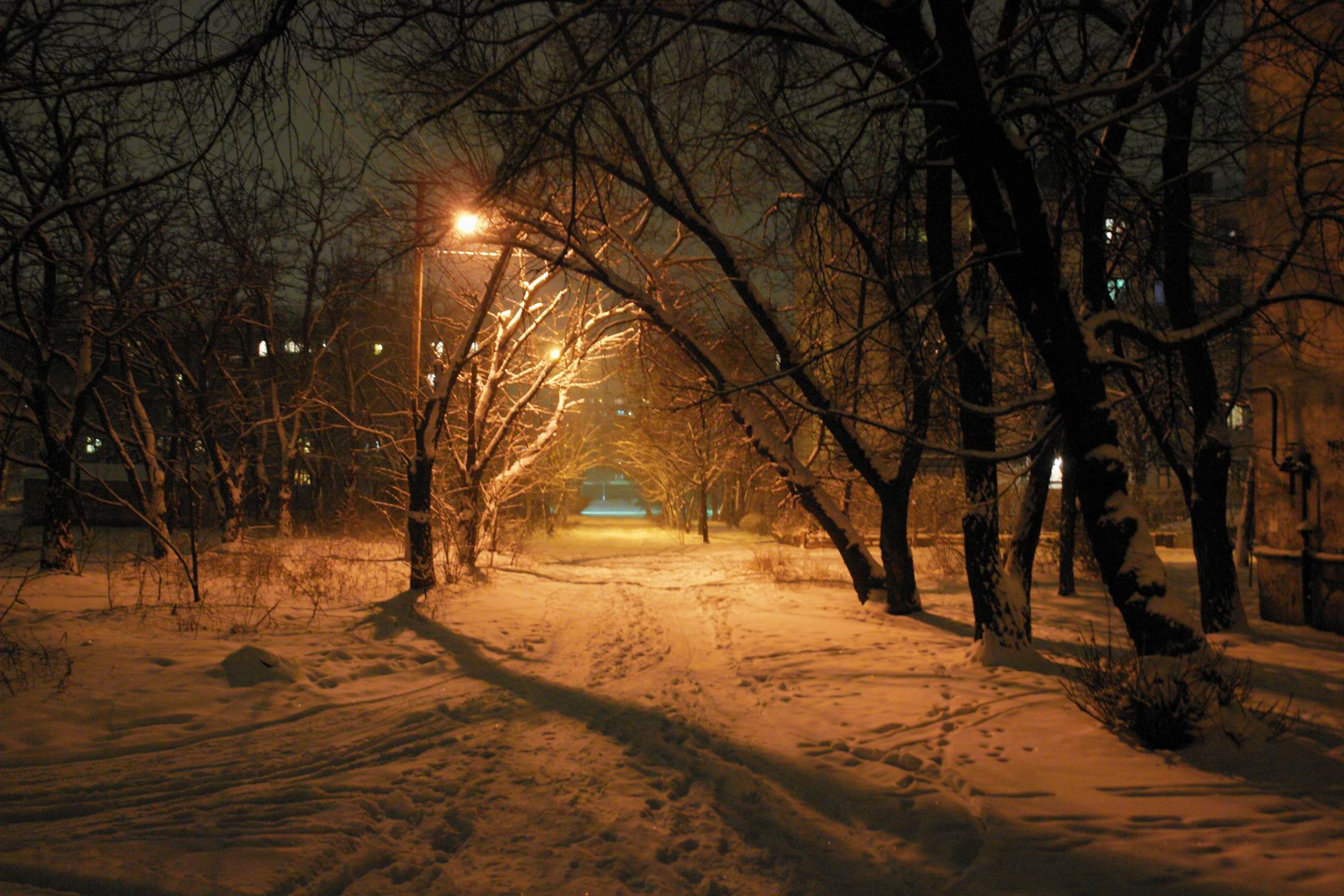 Ночной зимний подъезд