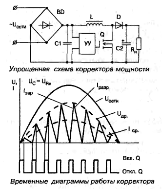 Схема корректора мощности