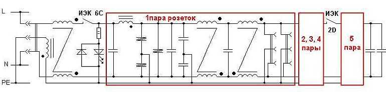 Схема сетевого фильтра с варистором