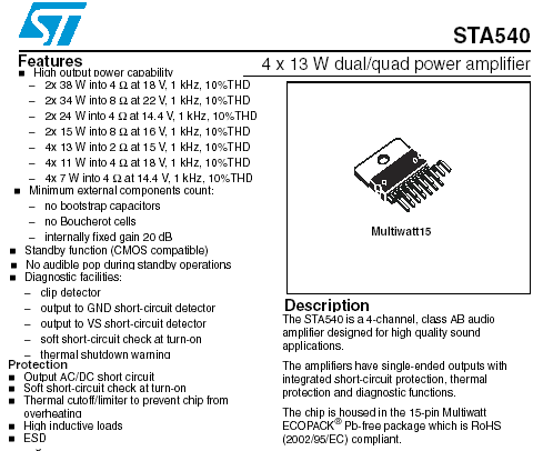 Sta540sa схема усилителя